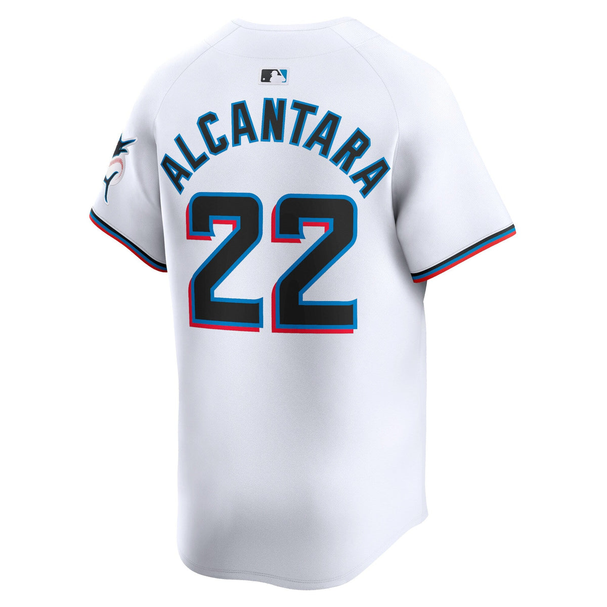 Miami Marlins Sandy Alcantara White Home Limited Player Baseball Jersey