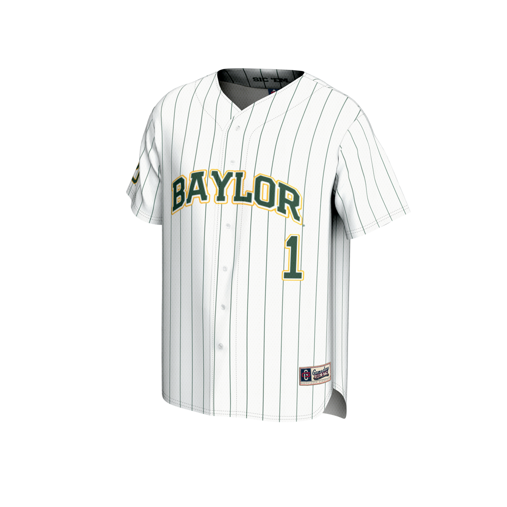 #1 Baylor Bears Lightweight Baseball Fashion Jersey - White
