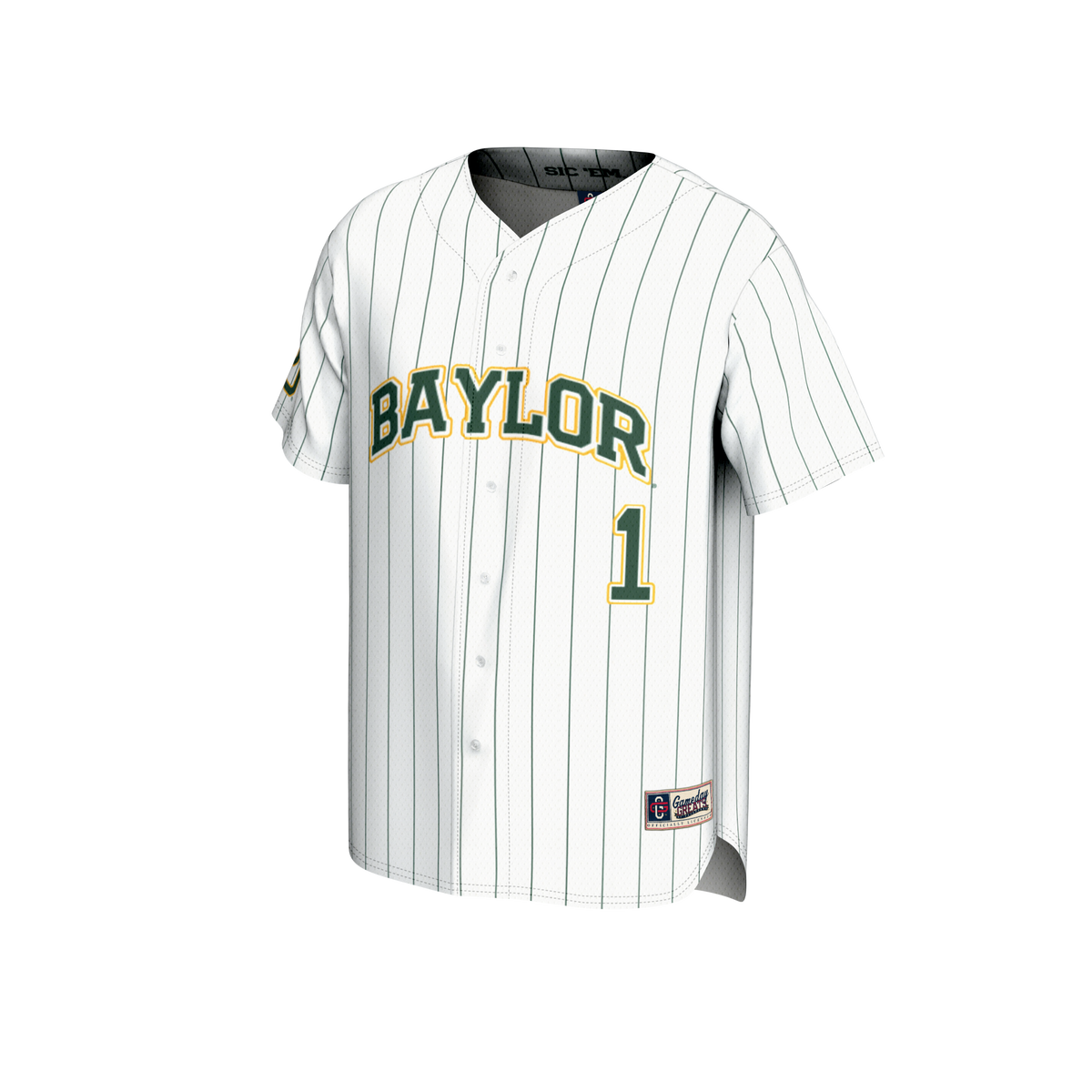 #1 Baylor Bears Lightweight Baseball Fashion Jersey - White
