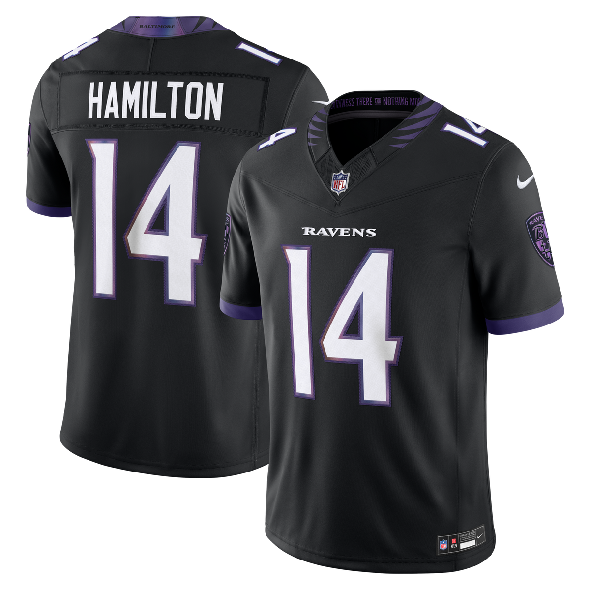 Baltimore Ravens Kyle Hamilton Black Alternate Vapor F.U.S.E. Stitched Limited Football Jersey