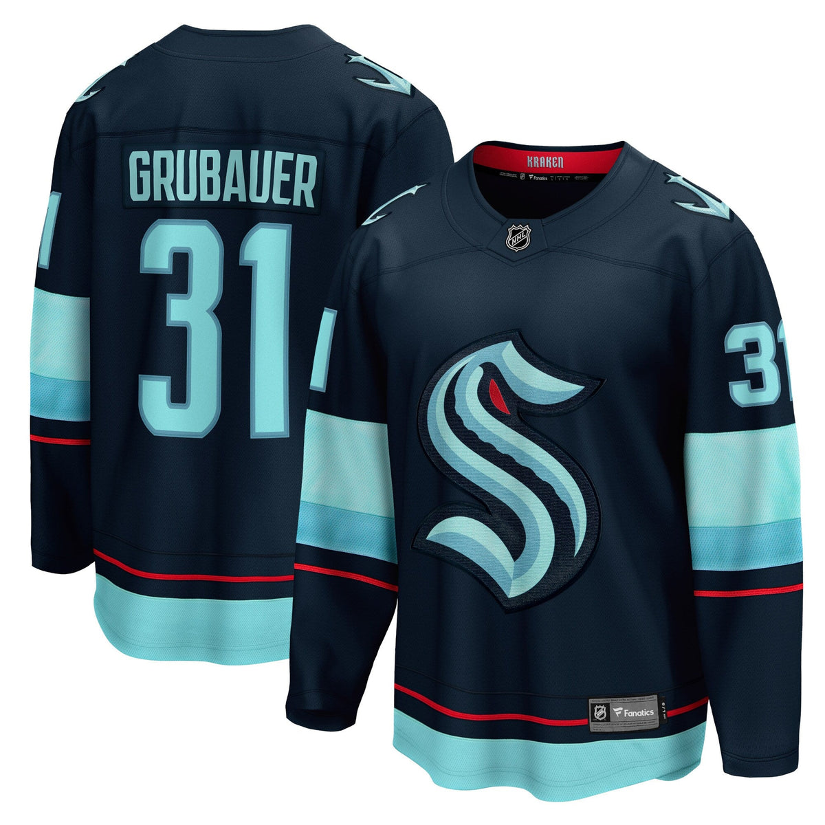 Seattle Kraken Philipp Grubauer Navy Home Breakaway Player Hockey Jersey