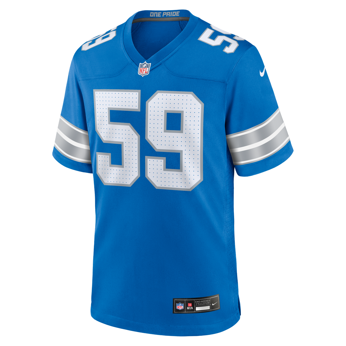 Detroit Lions Giovanni Manu Blue Team Game Football Jersey