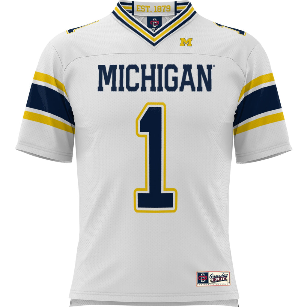 #1 Michigan Wolverines Football Jersey - White