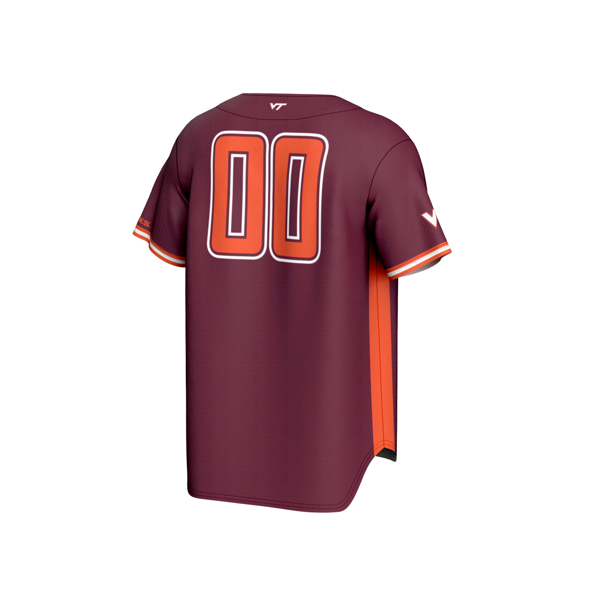 #00 Virginia Tech Hokies Adult Lightweight Collegiate Baseball Fashion Jersey - Maroon