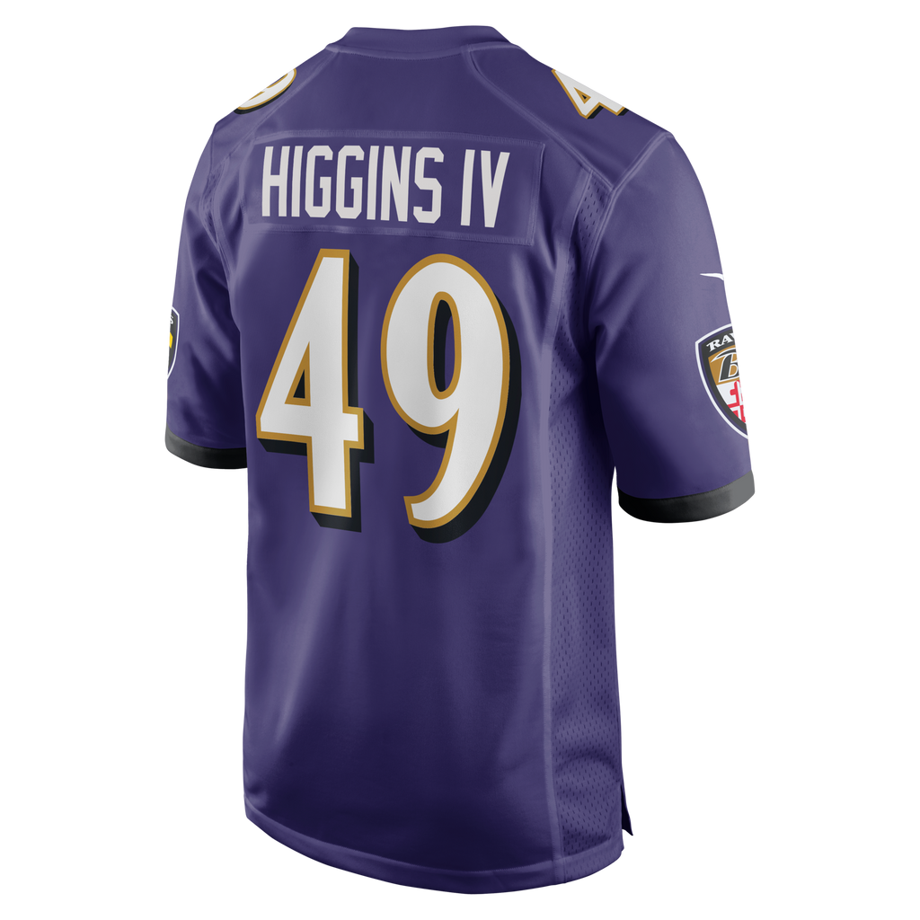 Baltimore Ravens Jay Higgins IV Purple Team Game Football Jersey