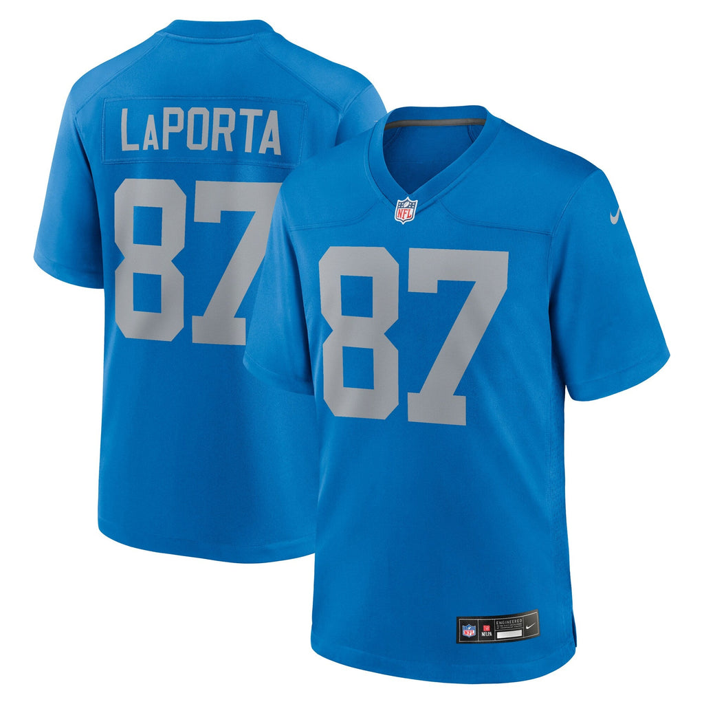 Detroit Lions Sam LaPorta Blue Alternate Game Football Jersey