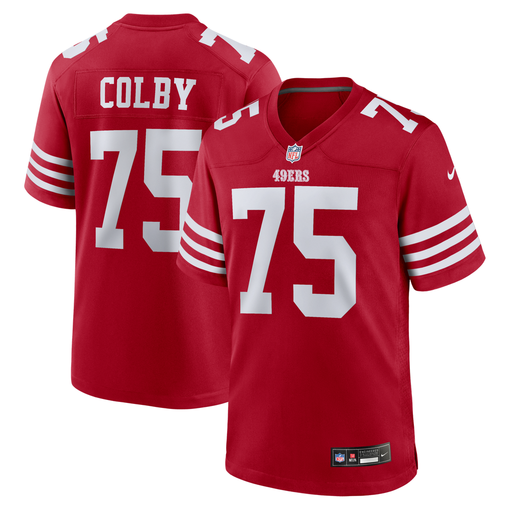 San Francisco 49ers Connor Colby Scarlet Team Game Football Jersey