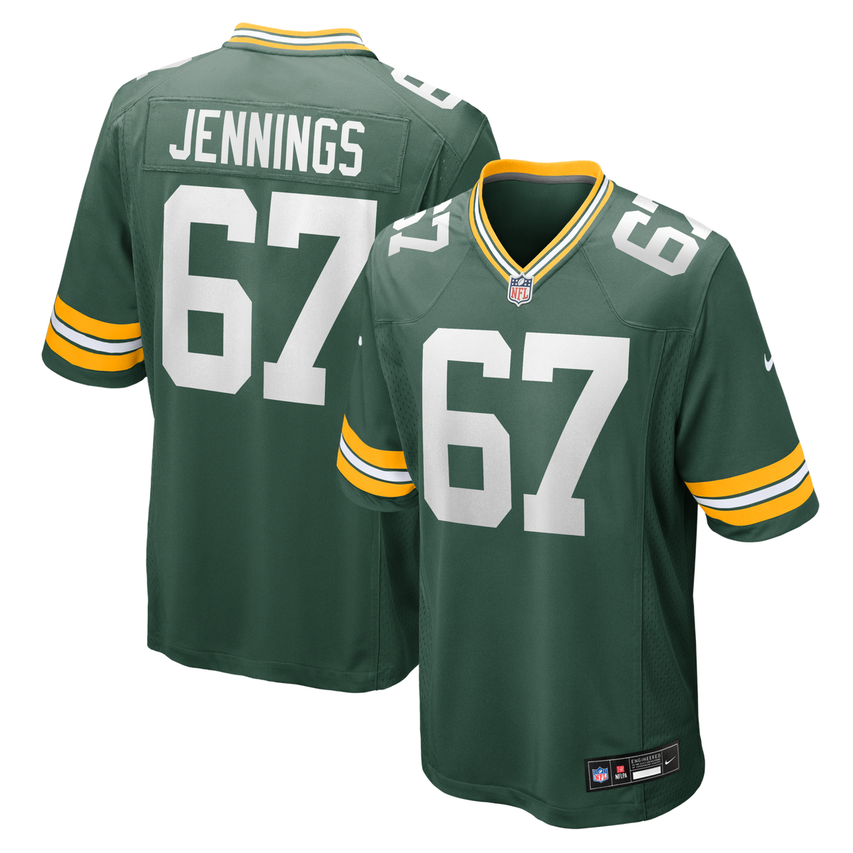 Green Bay Packers Donovan Jennings Green Team Game Football Jersey