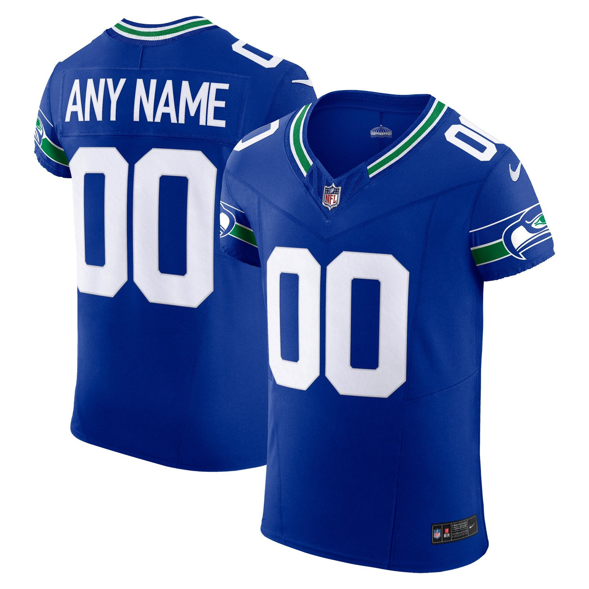Seattle Seahawks Royal Alternate Vapor F.U.S.E. Elite Custom Football Jersey