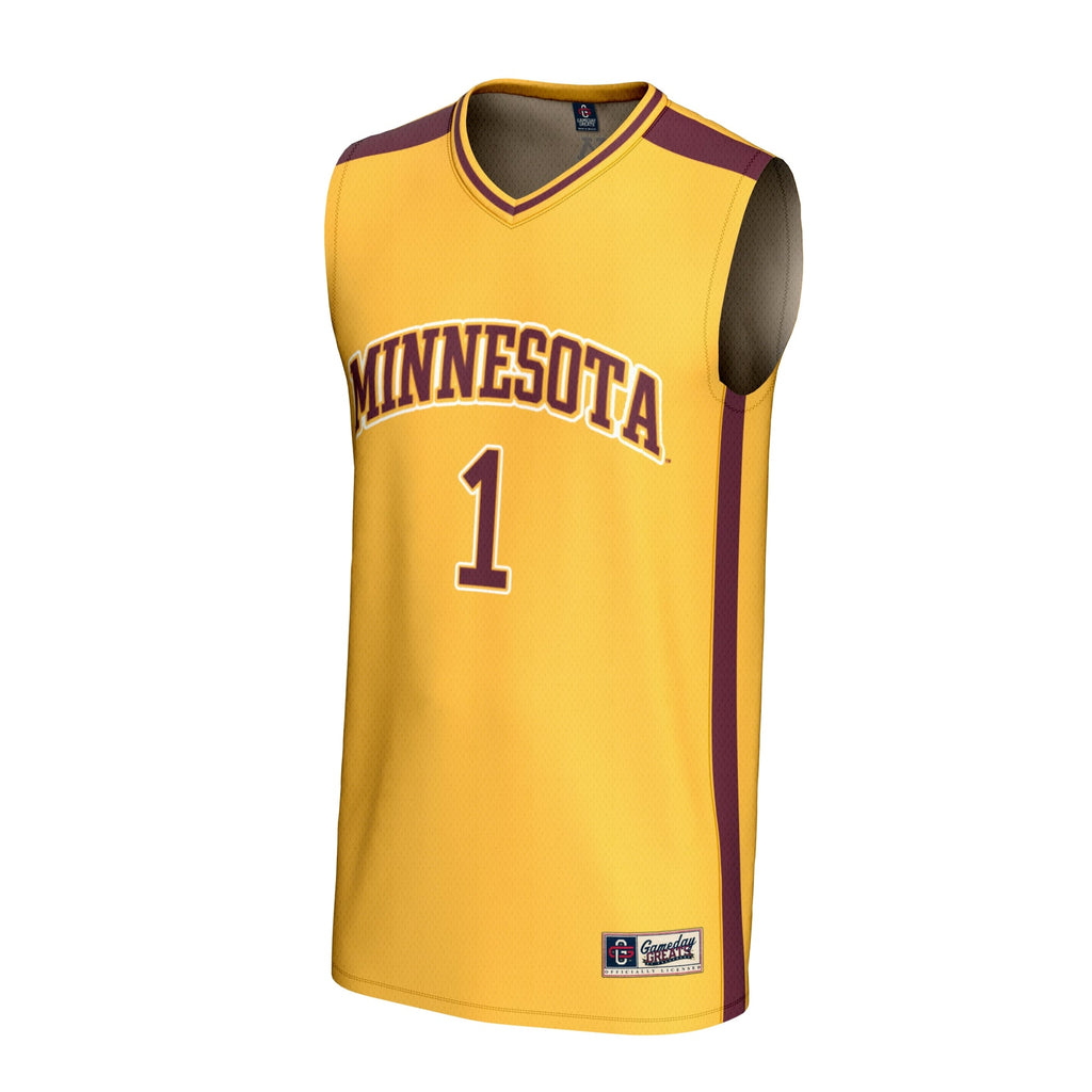 #1 Minnesota Golden Gophers Lightweight Collegiate Basketball Fashion Jersey - Gold