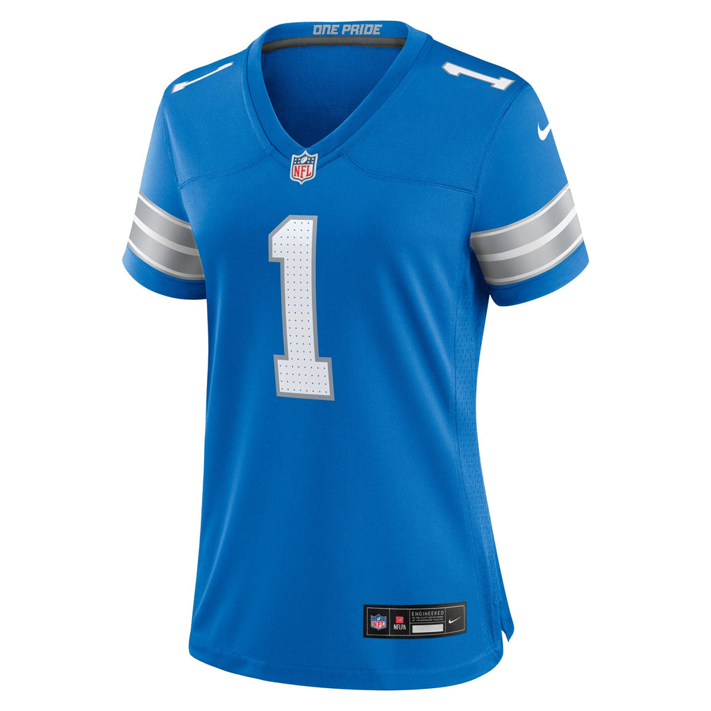 Detroit Lions Number 1 Mom Blue Game Football Jersey