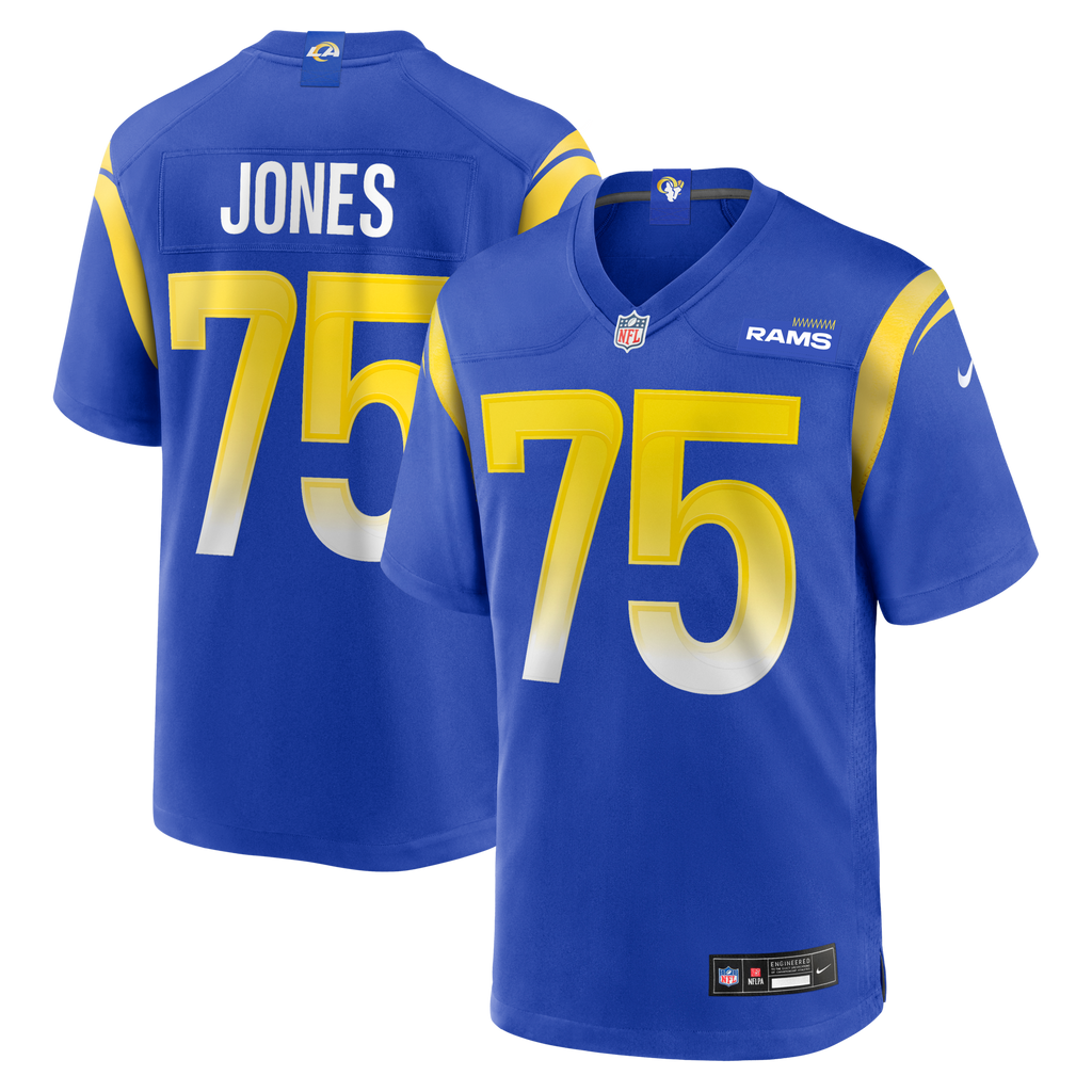Los Angeles Rams Deacon Jones Royal Game Retired Player Football Jersey