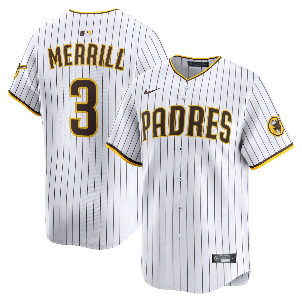 San Diego Padres Jackson Merrill White Home Limited Player Baseball Jersey