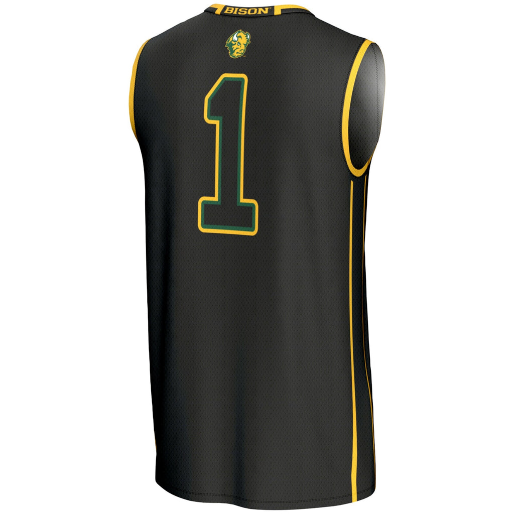 #1 NDSU Bison Lightweight Basketball Jersey - Black