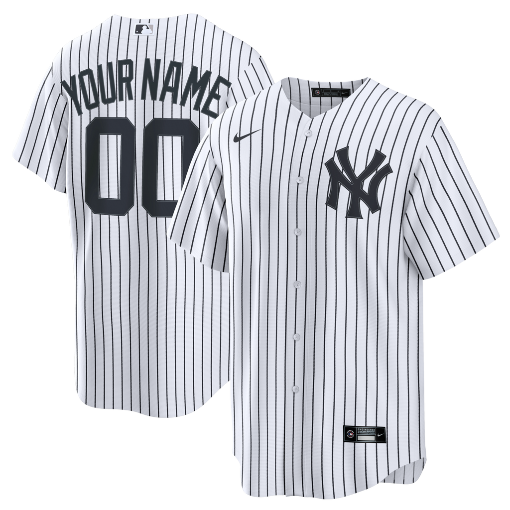 New York Yankees White Home Stadium Custom Baseball Jersey