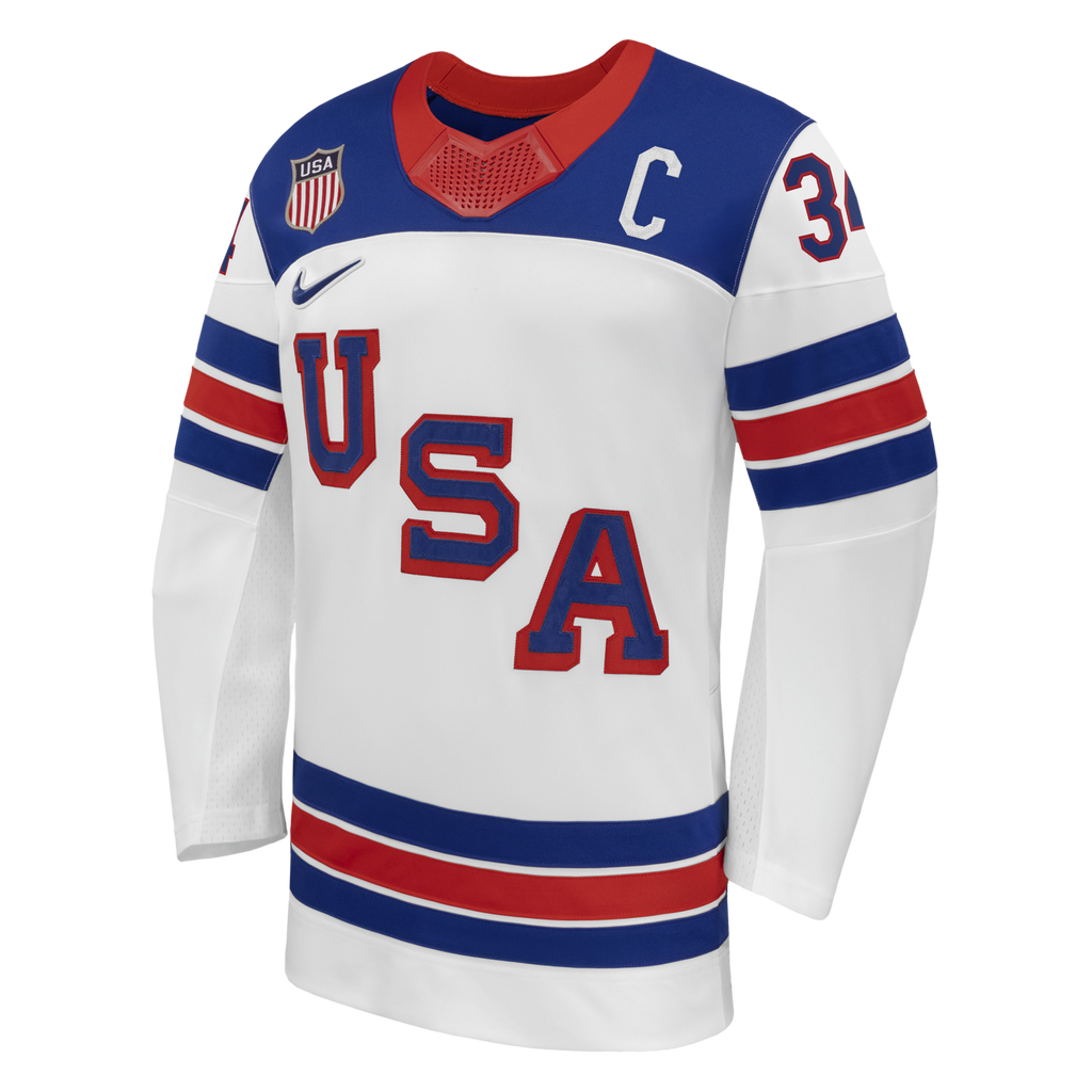 Auston Matthews White US Hockey 2026 Away Replica Jersey