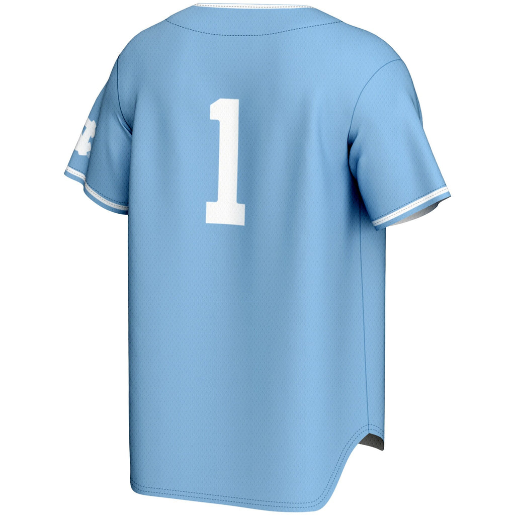 #1 North Carolina Tar Heels Lightweight Baseball Jersey - Carolina Blue