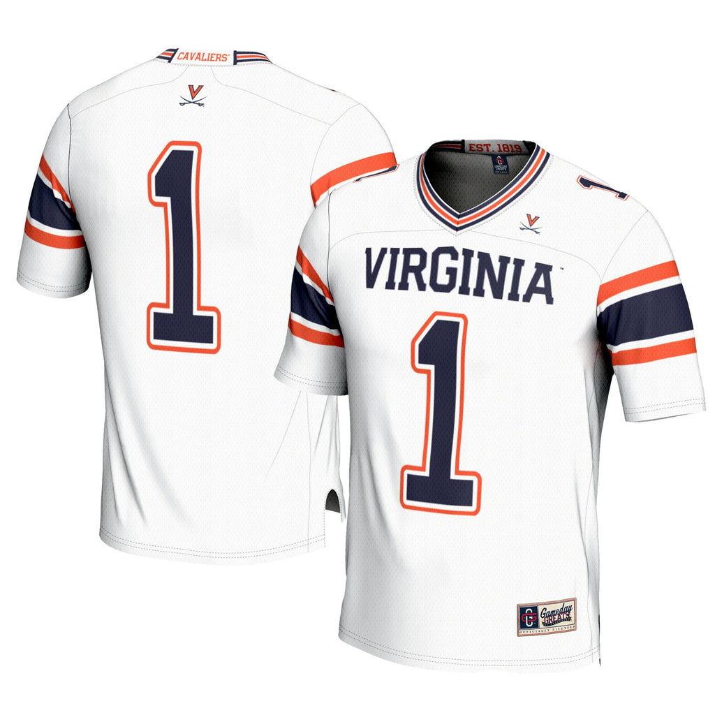 #1 White Virginia Cavaliers Football Jersey