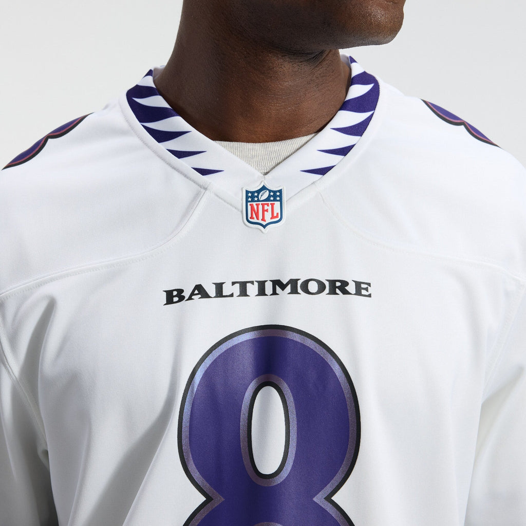 Baltimore Ravens Lamar Jackson White Game Football Jersey