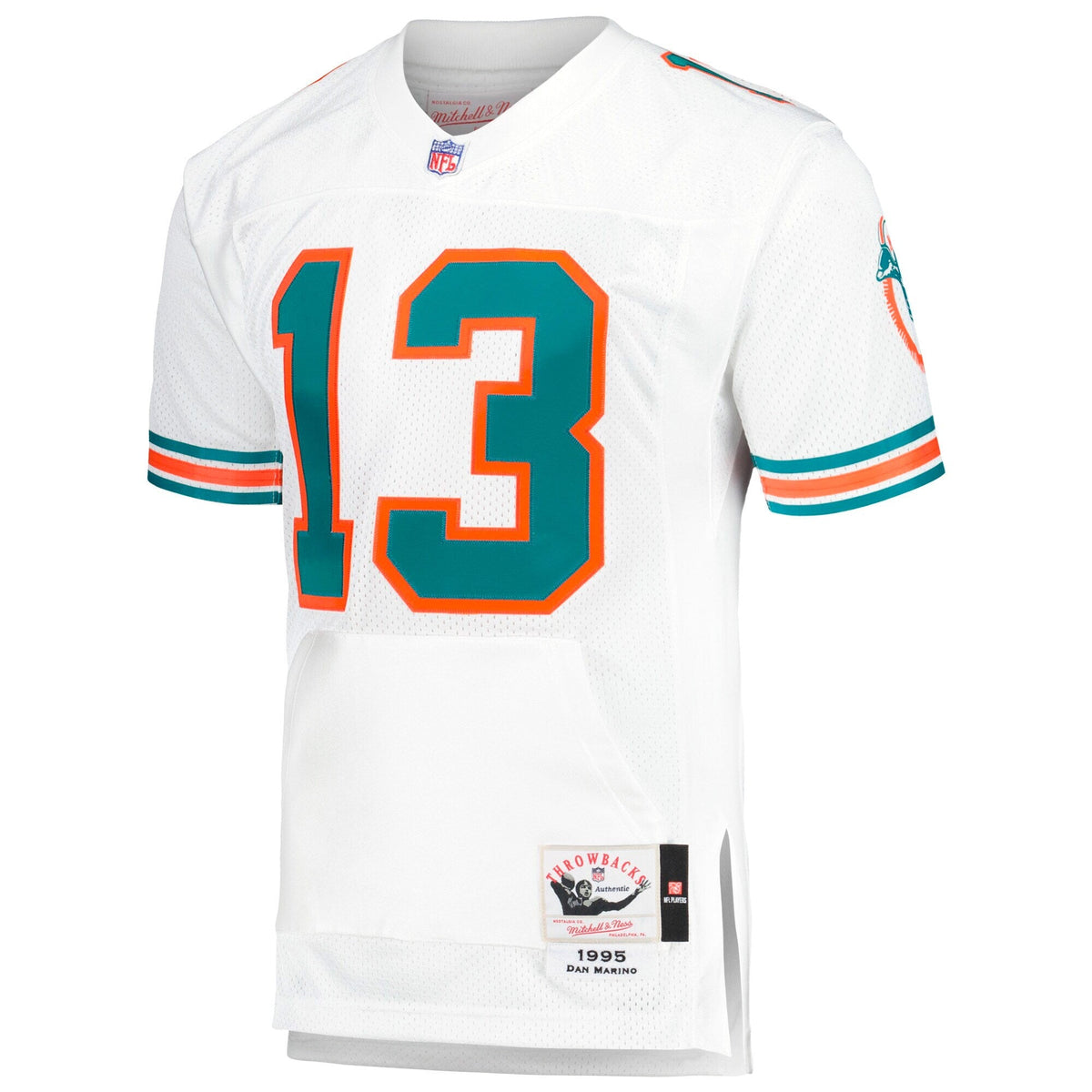Miami Dolphins 1995 Dan Marino White Throwback Retired Player Pocket Football Jersey