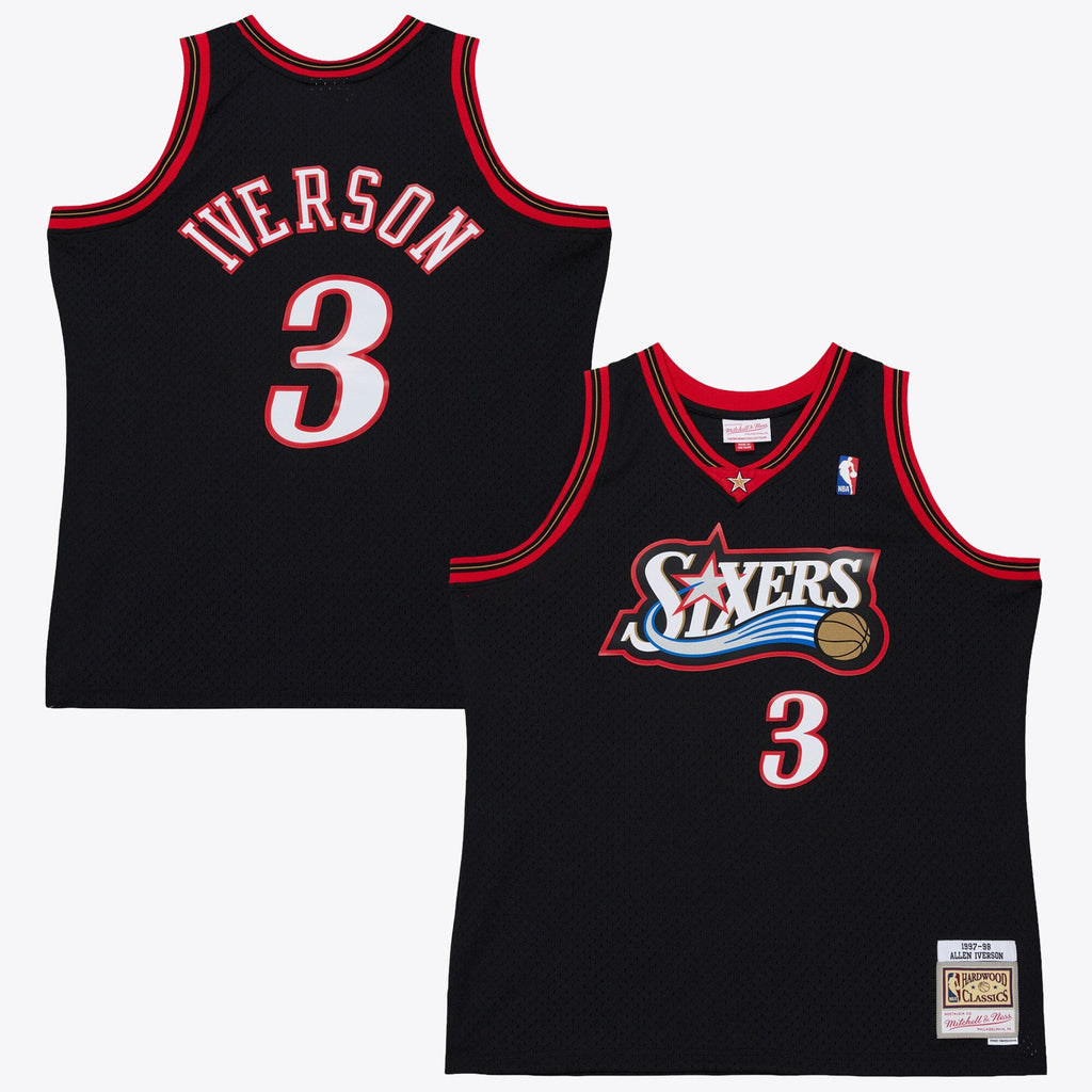 Philadelphia 76ers Allen Iverson 1997 Dark Jersey - Black