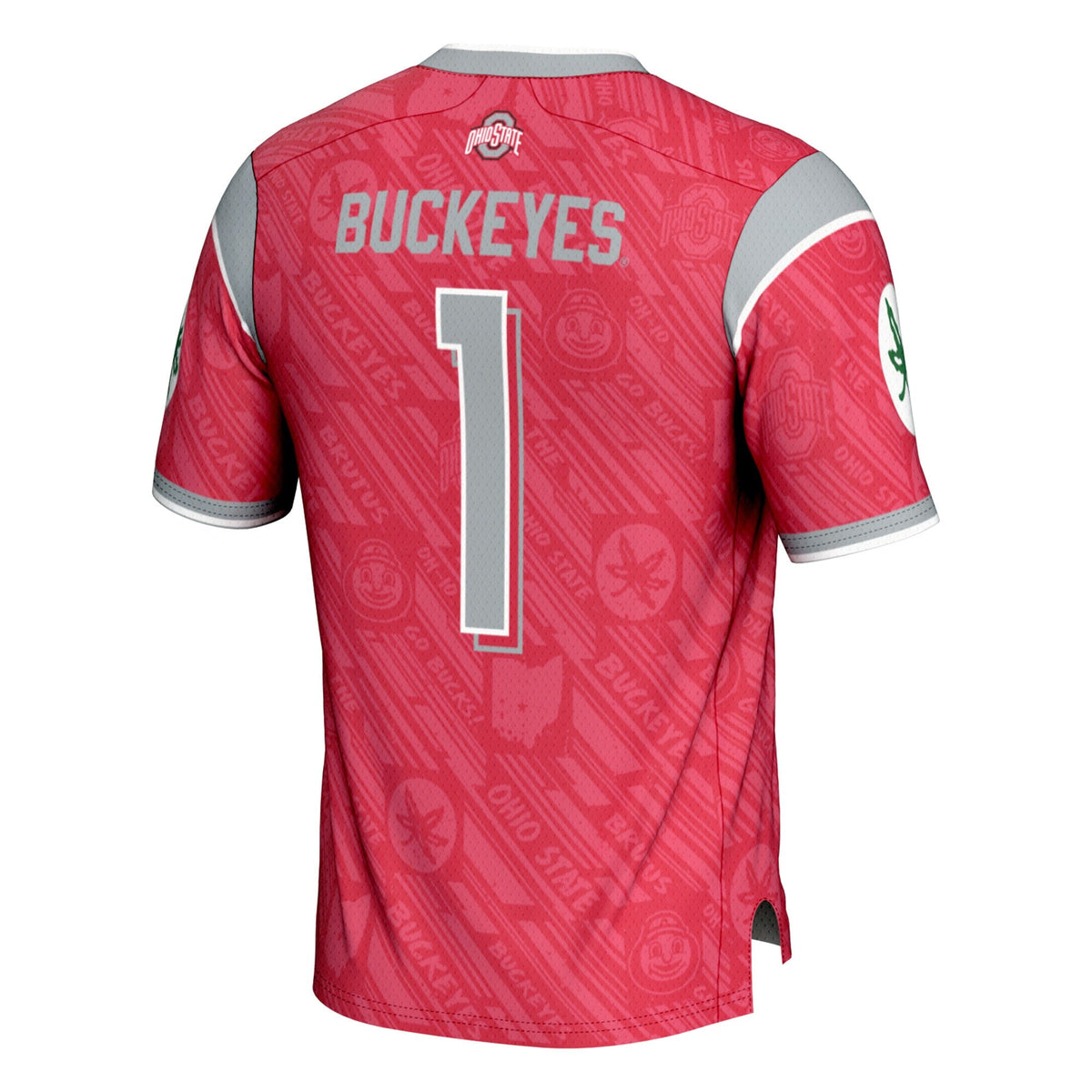 #1 Scarlet Ohio State Buckeyes Highlight Print Football Fashion Jersey