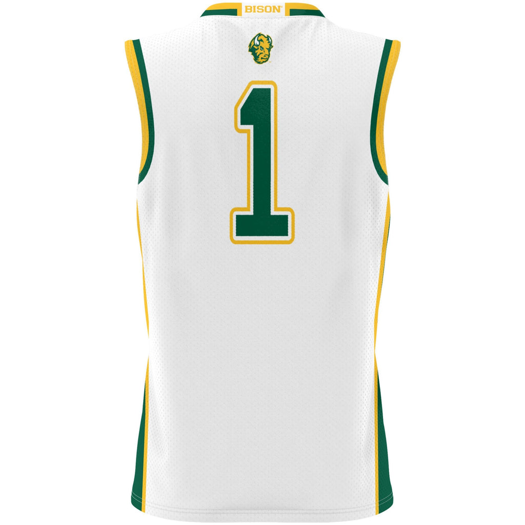 #1 NDSU Bison Lightweight Basketball Jersey - White