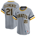 Pittsburgh Pirates Roberto Clemente Gray Throwback Cooperstown Collection Limited Baseball Jersey