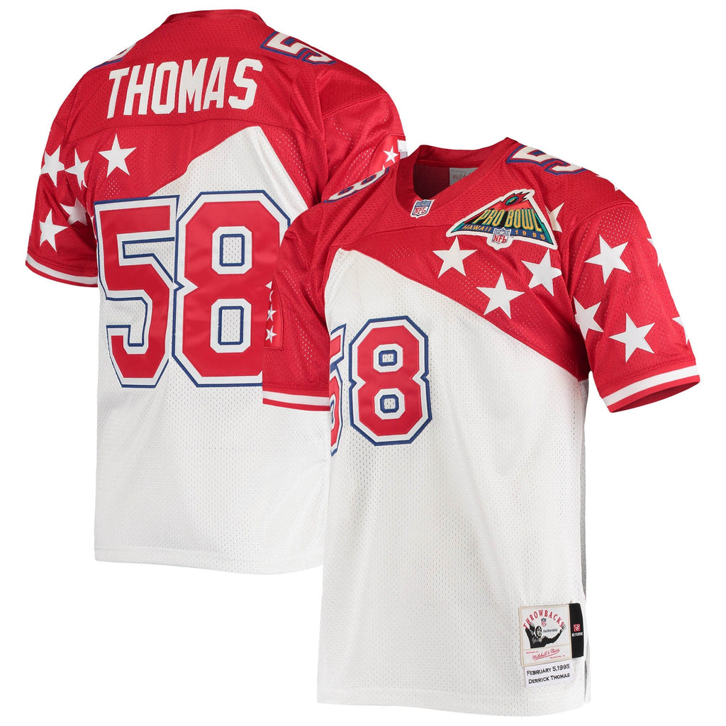 AFC Derrick Thomas White/Red 1995 Pro Bowl Football Jersey