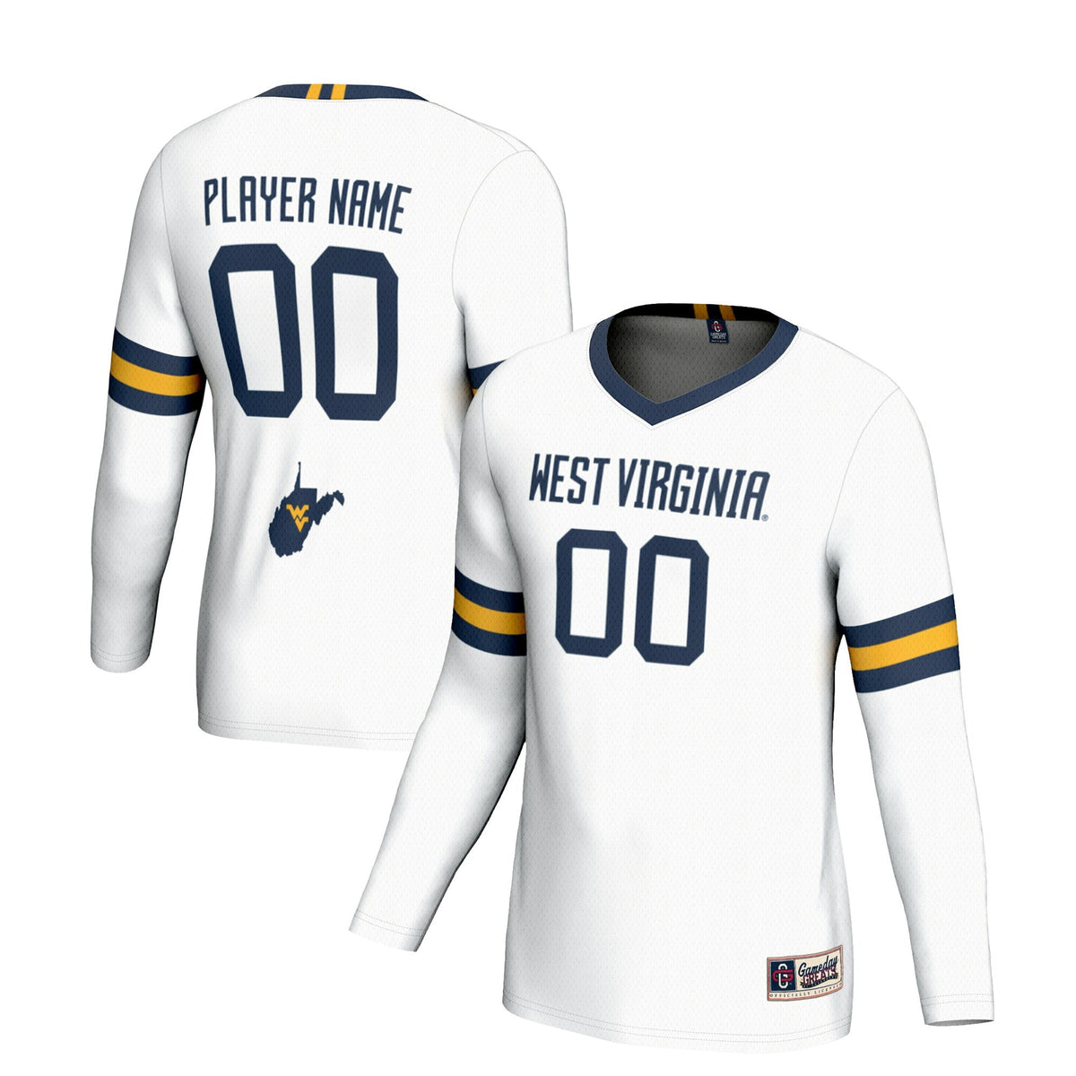 West Virginia Mountaineers NIL Pick-A-Player Lightweight Volleyball Jersey - White