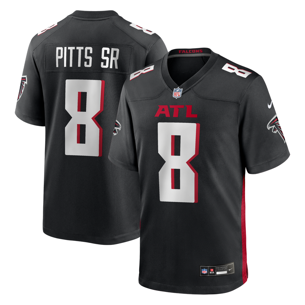 Atlanta Falcons Kyle Pitts Sr. Black Team Game Football Jersey