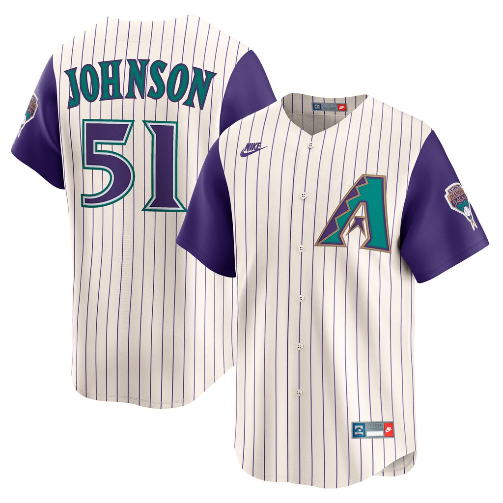 Arizona Diamondbacks Randy Johnson Cream Throwback Cooperstown Collection Limited Baseball Jersey