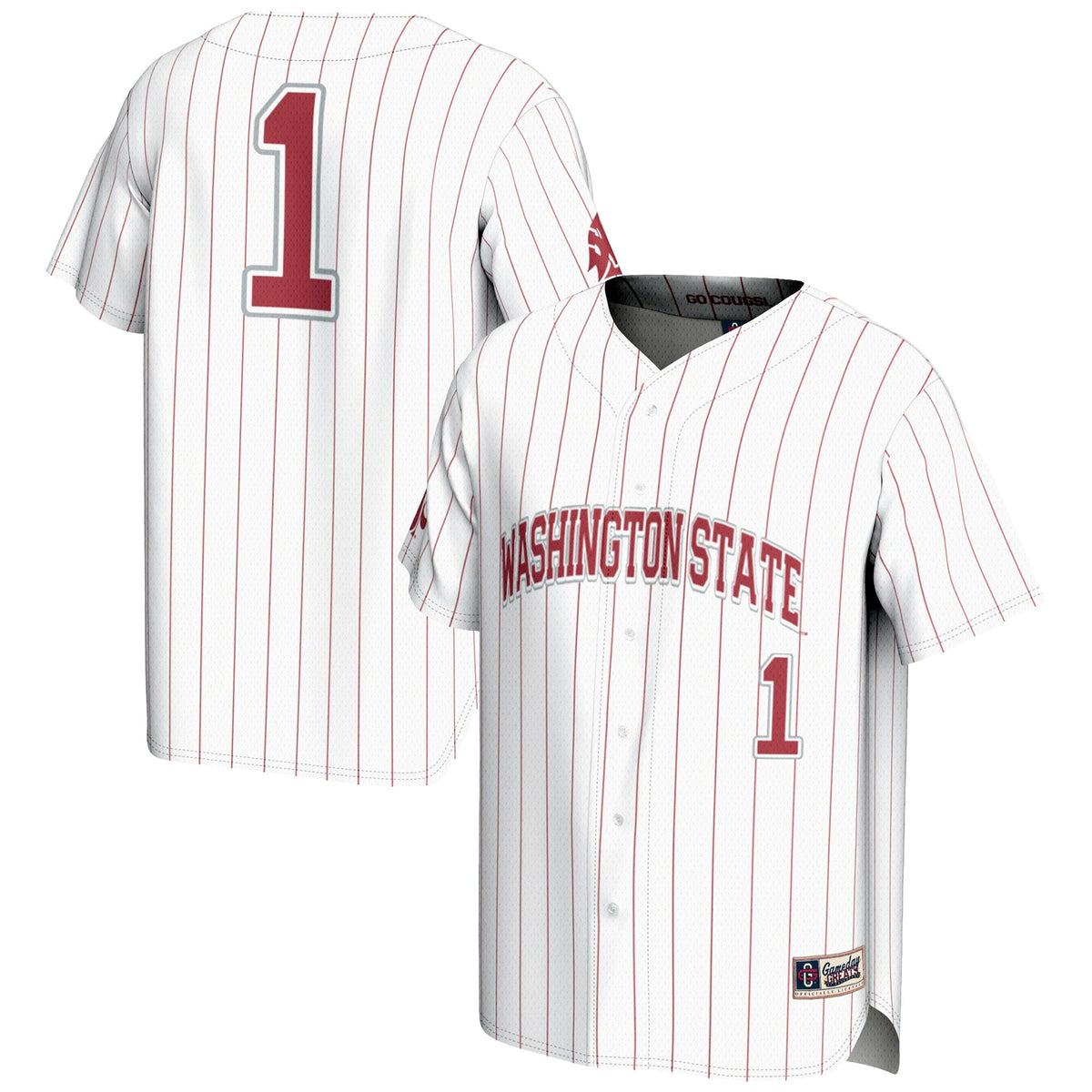 #1 White Washington State Cougars Lightweight Baseball Jersey
