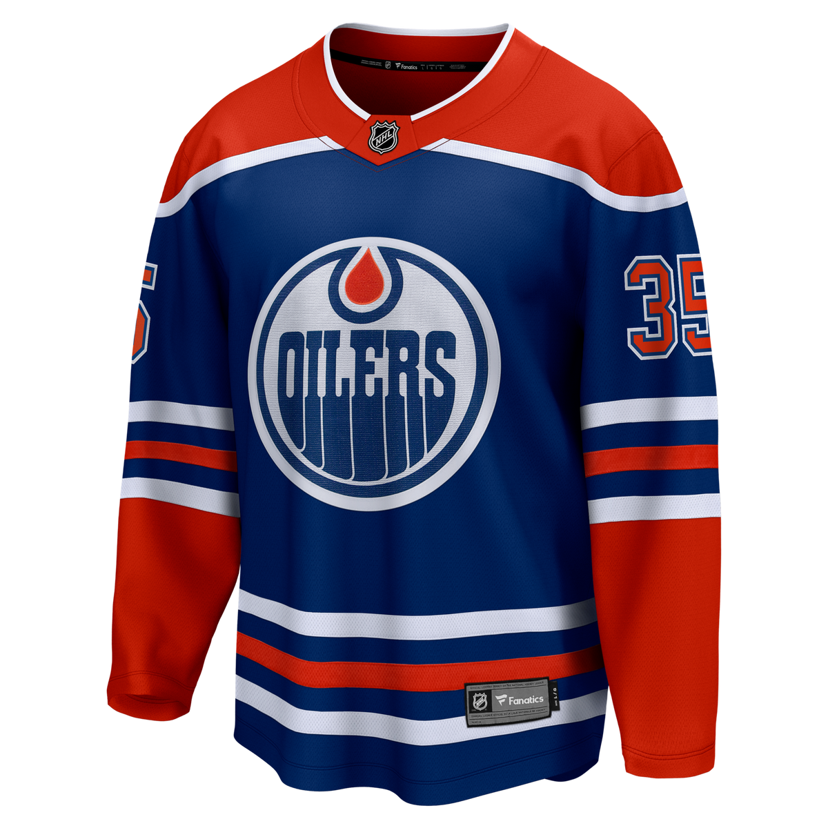Edmonton Oilers Tristan Jarry Royal Home Premier Breakaway Player Hockey Jersey