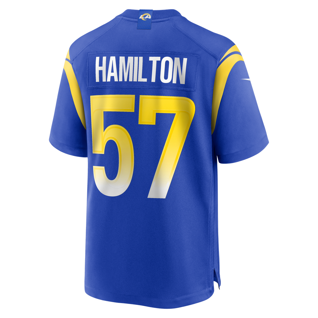 Los Angeles Rams Ty Hamilton Royal Team Game Football Jersey