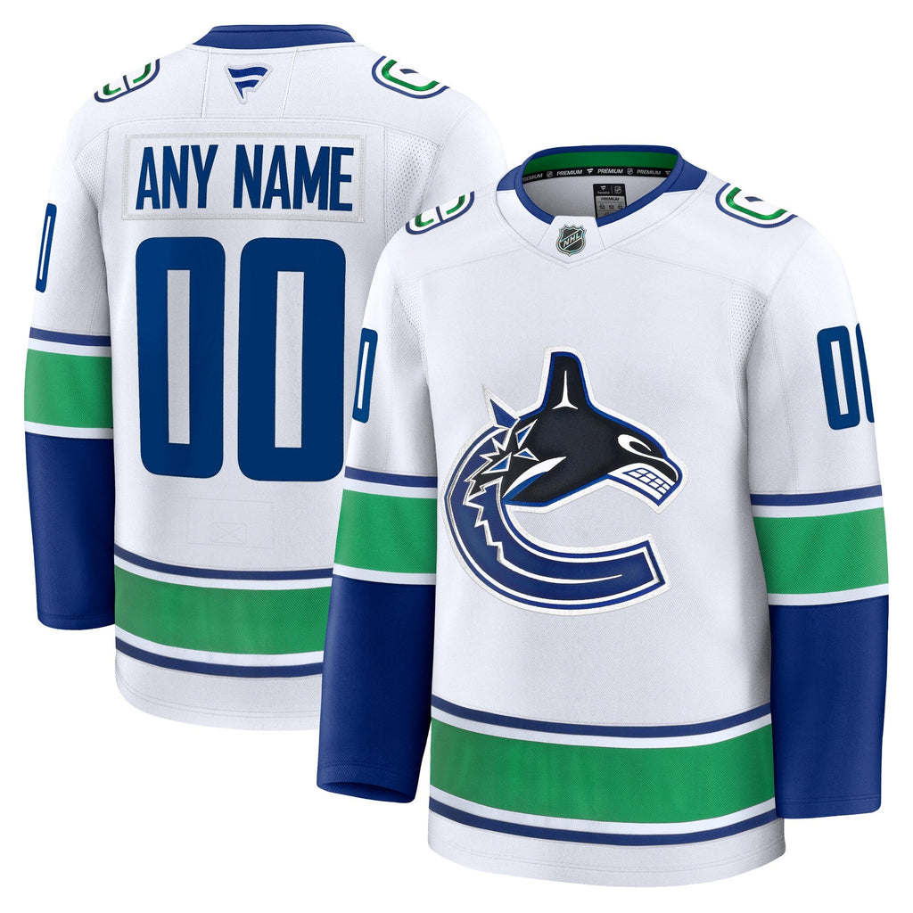 Vancouver Canucks White Away Premium Custom Jersey