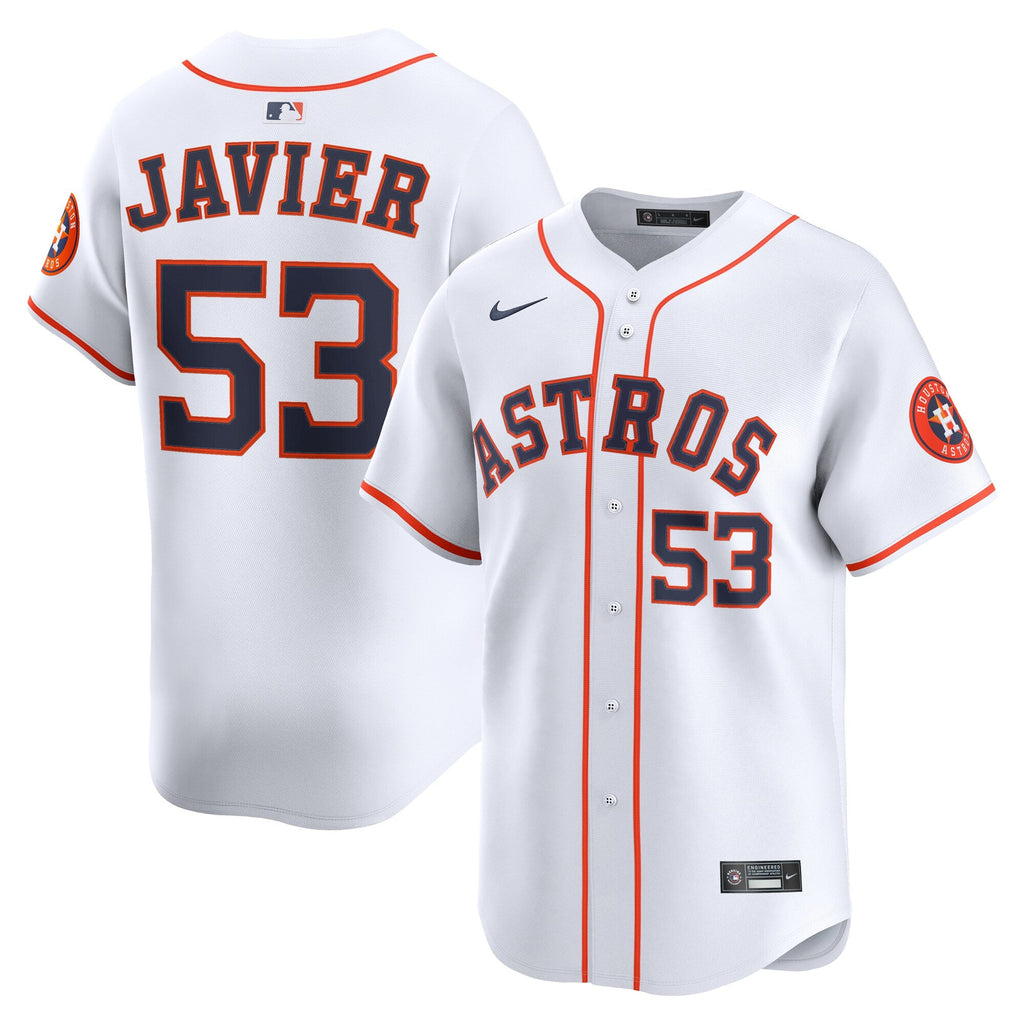 Houston Astros Cristian Javier White Home Limited Player Baseball Jersey