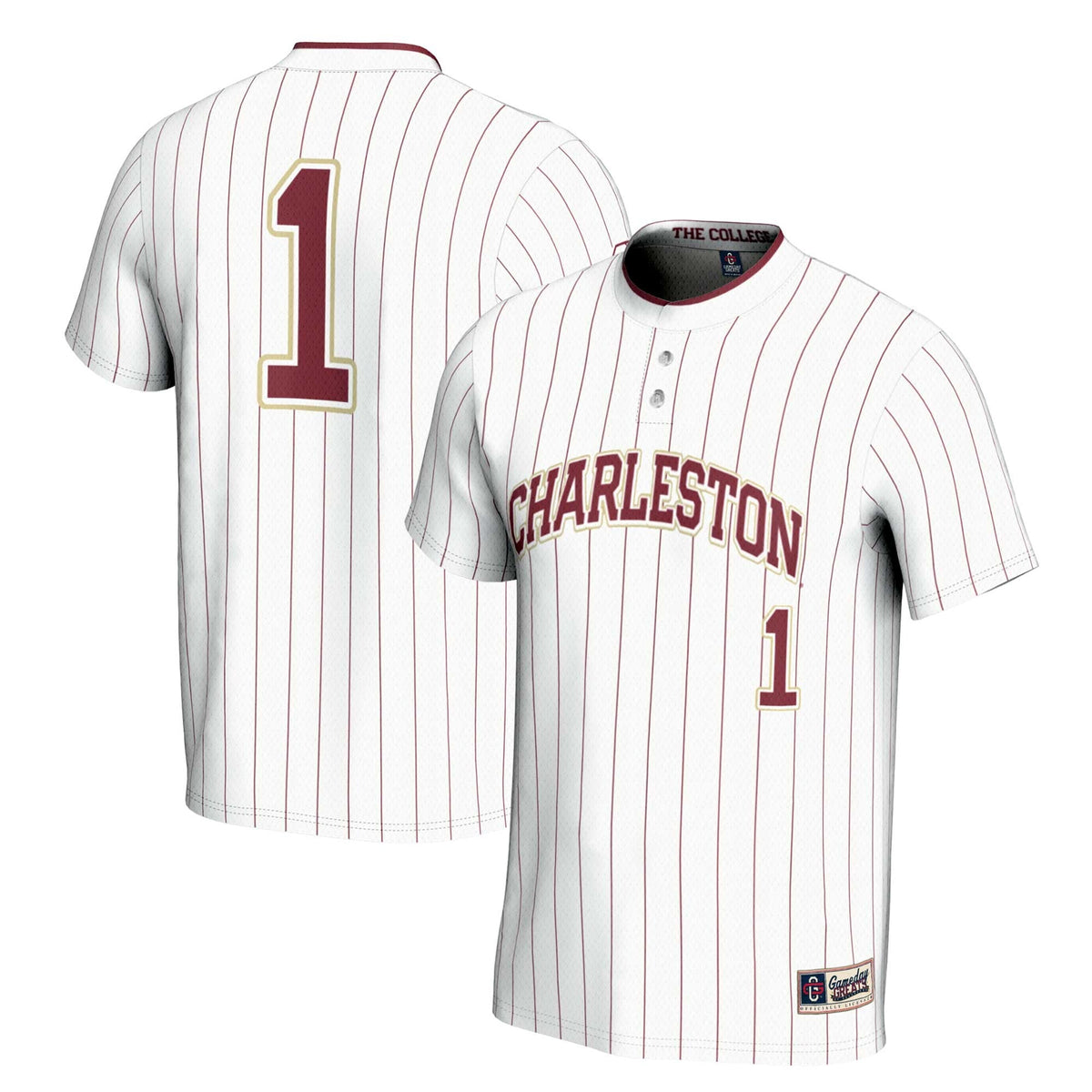 #1 Charleston Cougars Lightweight Softball Jersey - White