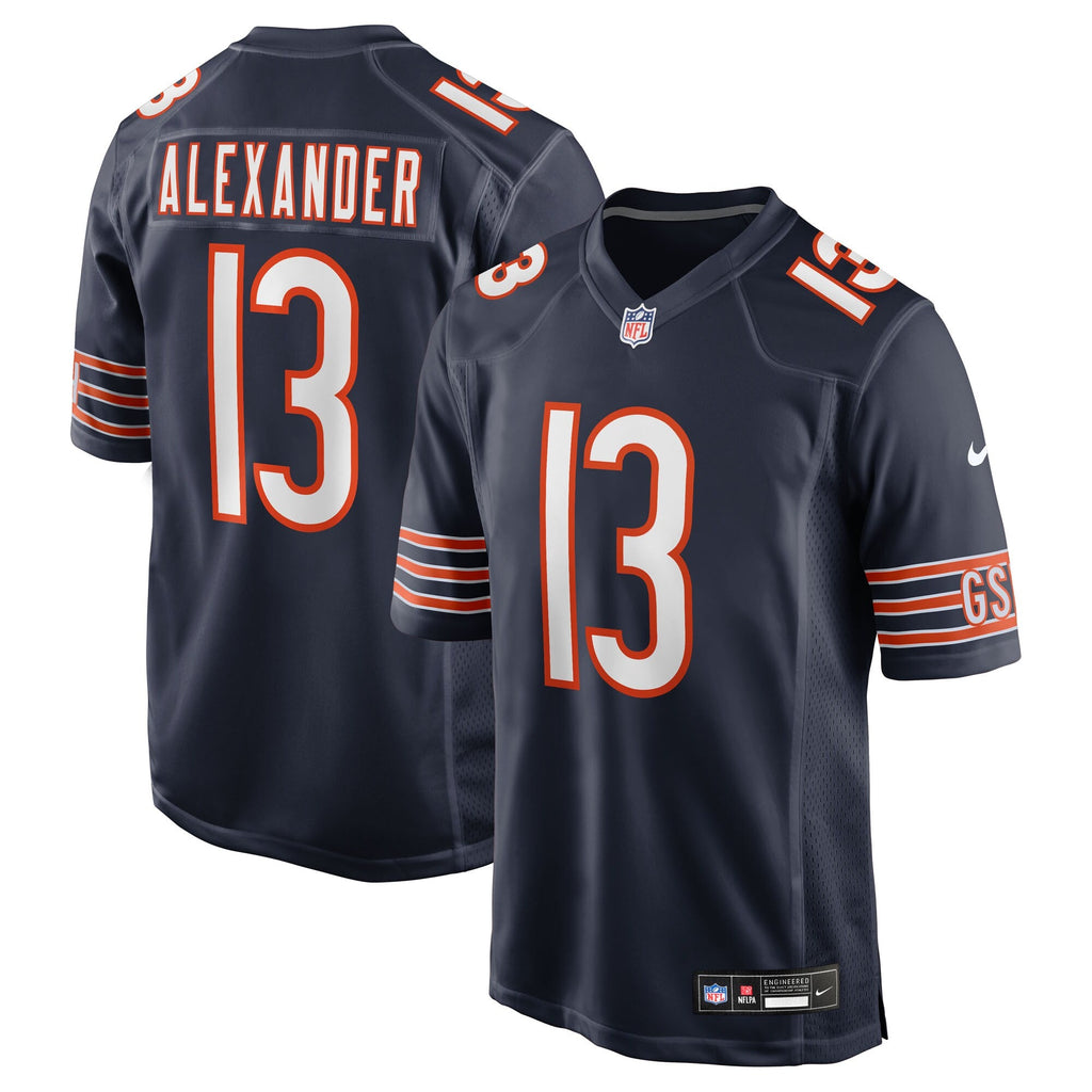 Chicago Bears Maurice Alexander Navy Team Game Football Jersey