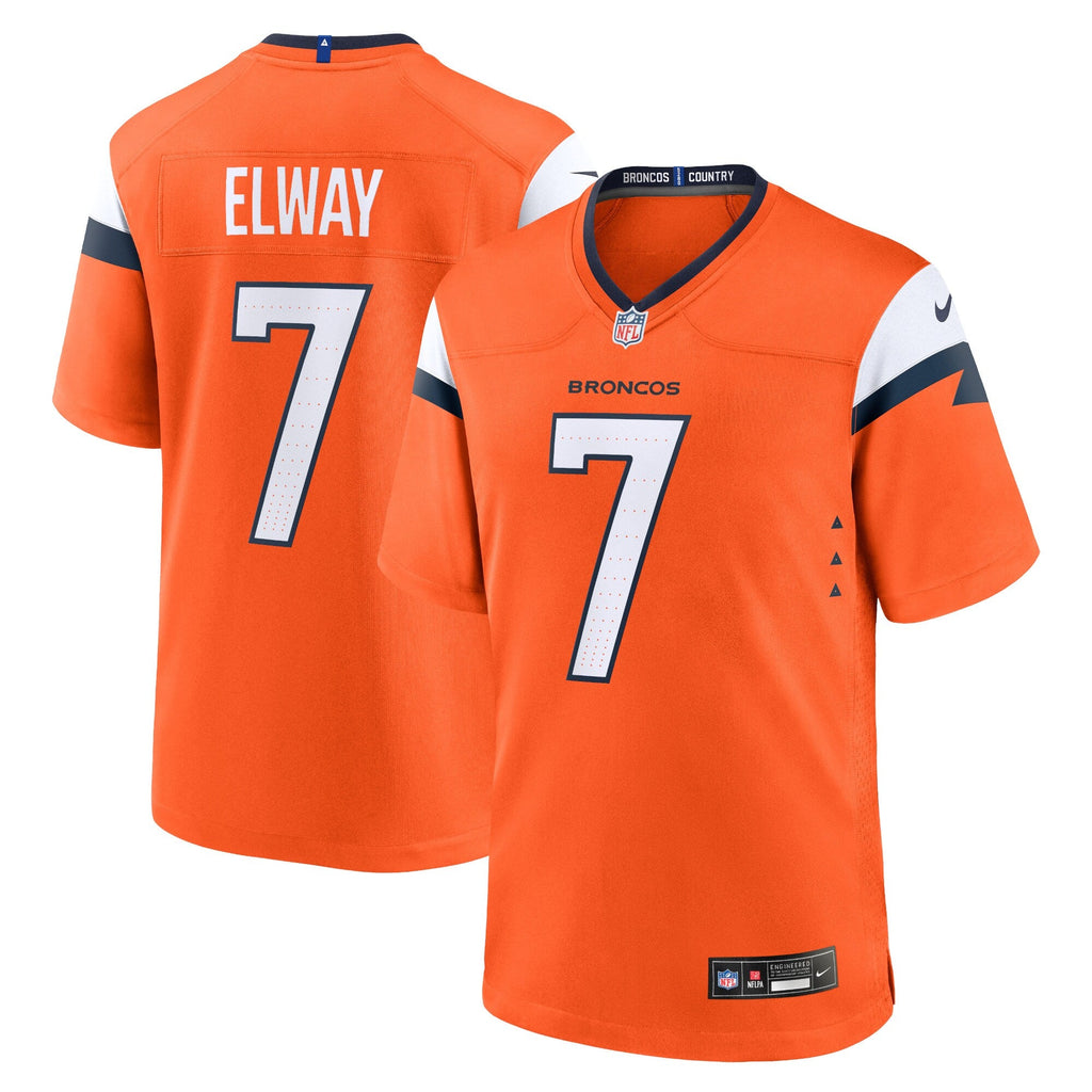 Denver Broncos John Elway Orange Team Retired Player Game Football Jersey