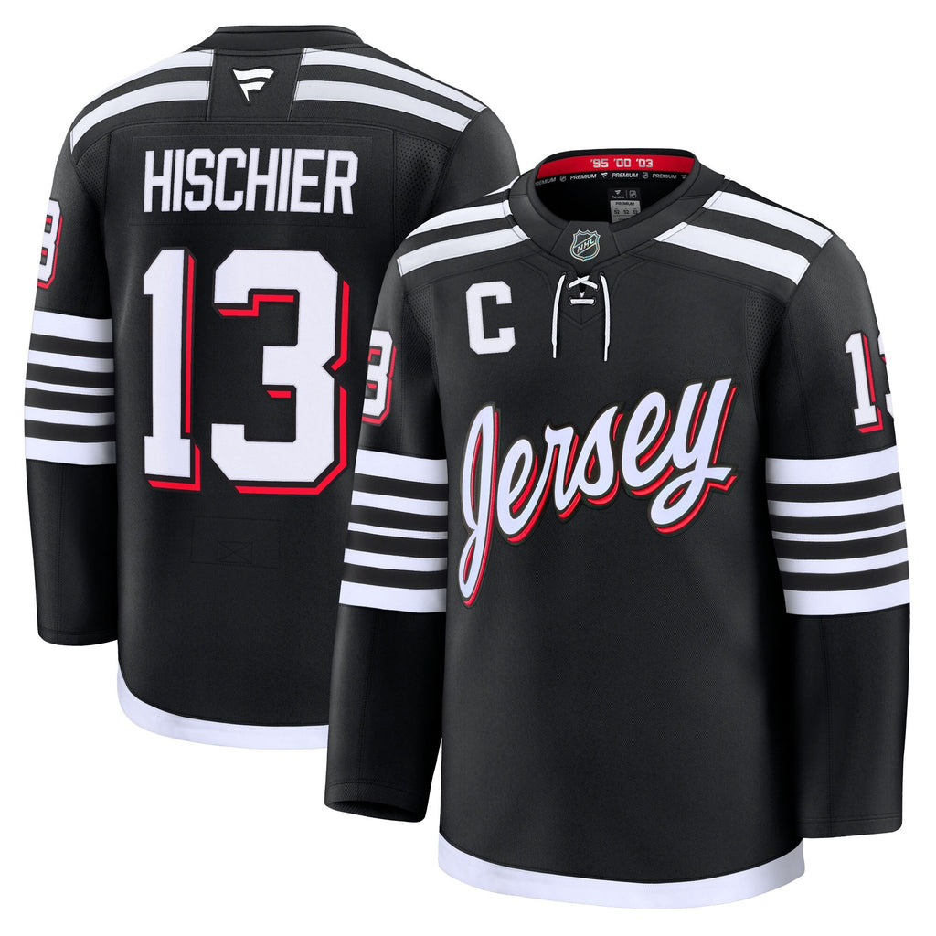 New Jersey Devils Nico Hischier Black Alternate Premium Jersey