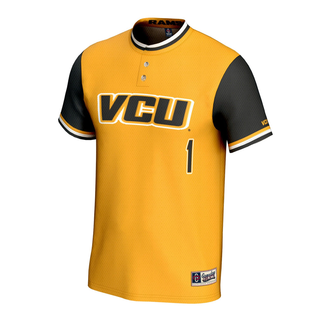VCU Rams Lightweight Collegiate Softball Fashion Jersey - Gold