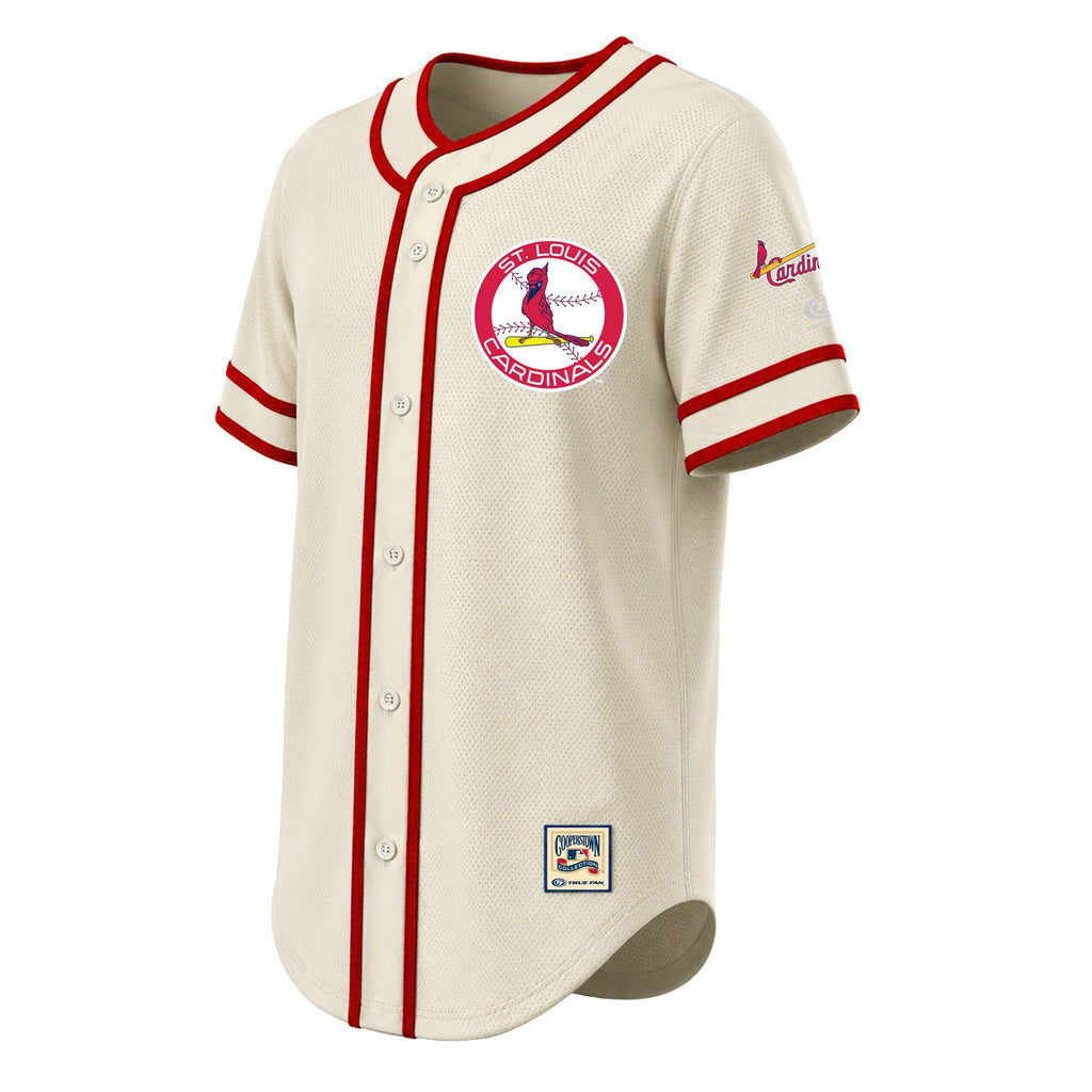 St. Louis Cardinals Stitches Natural Throwback Fashion Baseball Jersey