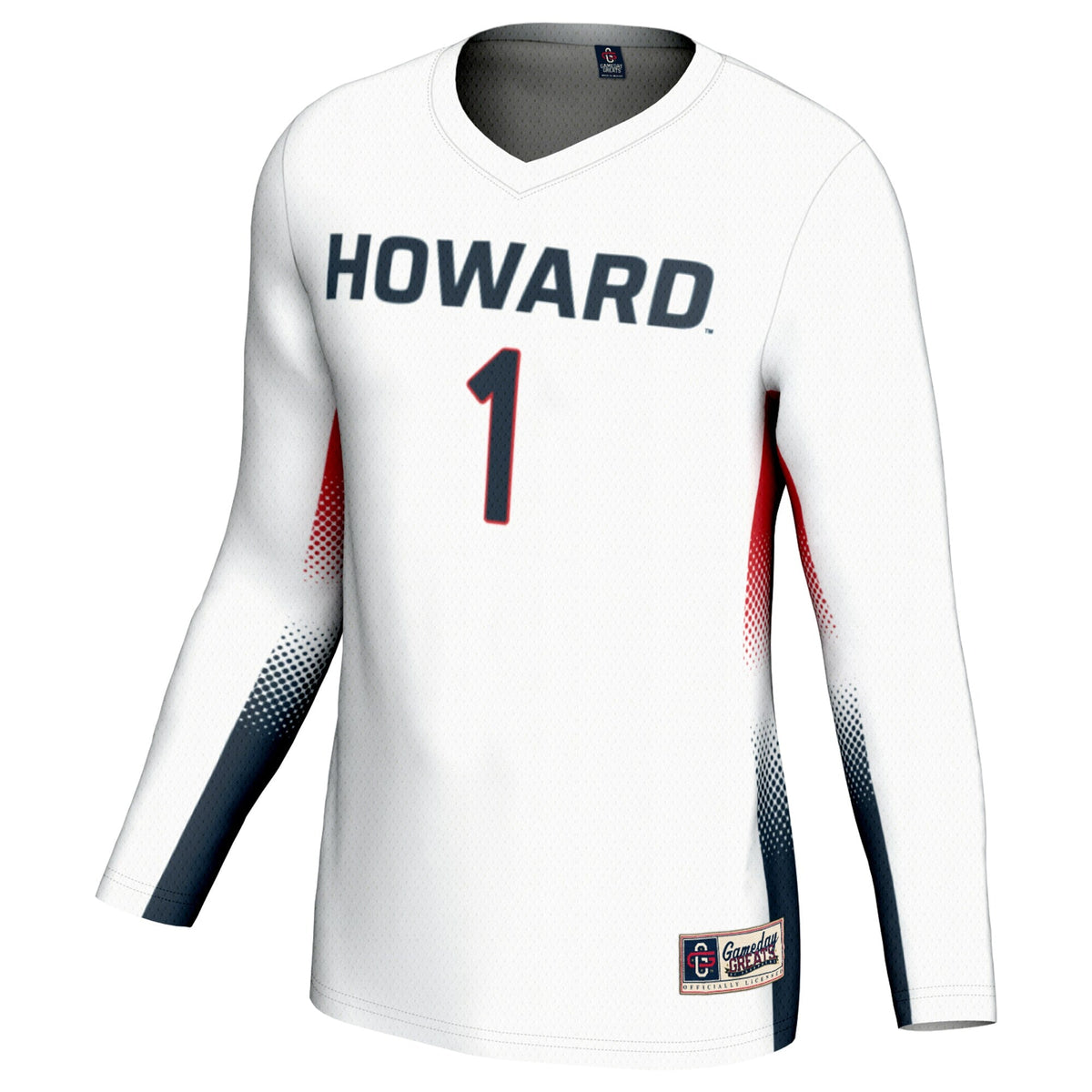 #1 Howard Bison Lightweight Volleyball Jersey - White