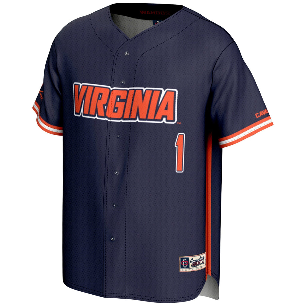 #1 Virginia Cavaliers Lightweight Baseball Jersey - Navy