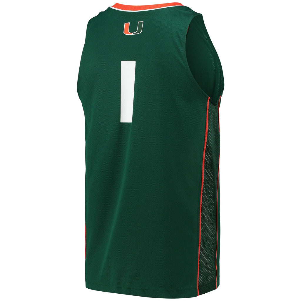 #1 Green Miami Hurricanes Swingman Basketball Jersey