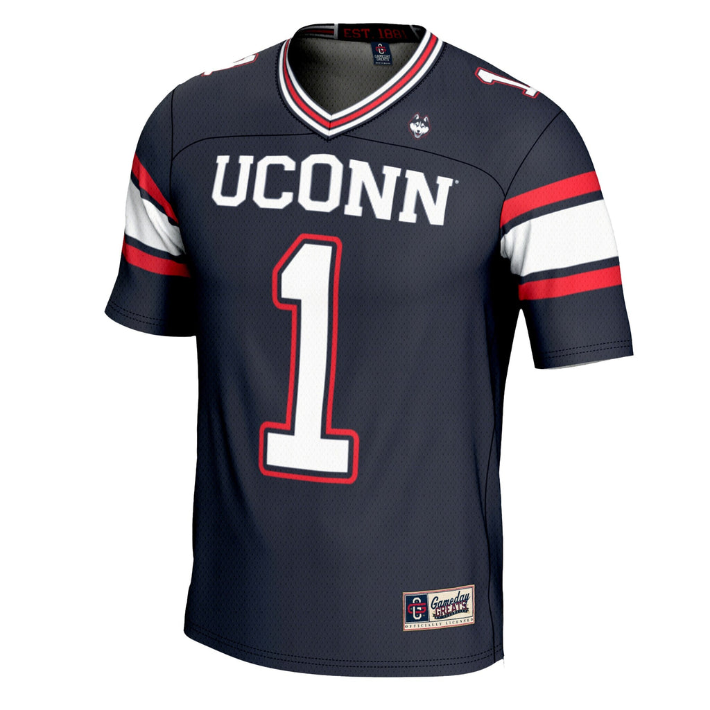 #1 UConn Huskies Football Jersey - Cardinal