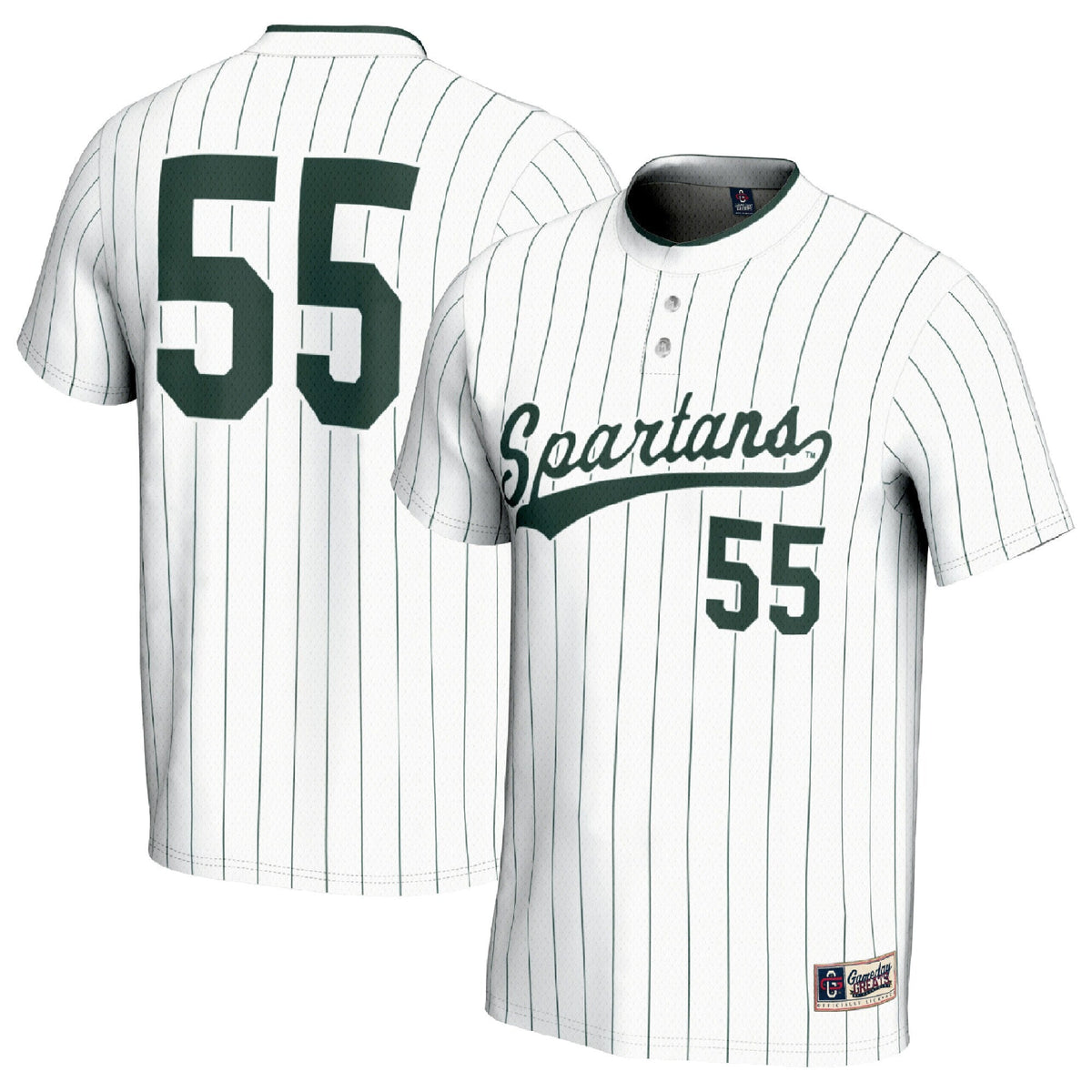 #1 Michigan State Spartans Lightweight Softball Fashion Jersey - White