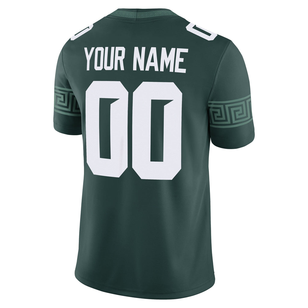 Michigan State Spartans Custom Football Game Jersey - Green