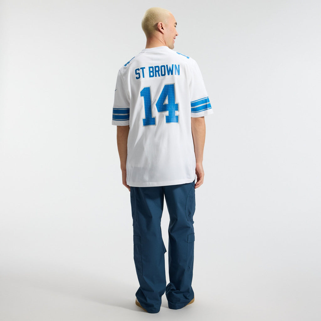 Detroit Lions Amon-Ra St. Brown White Game Football Jersey